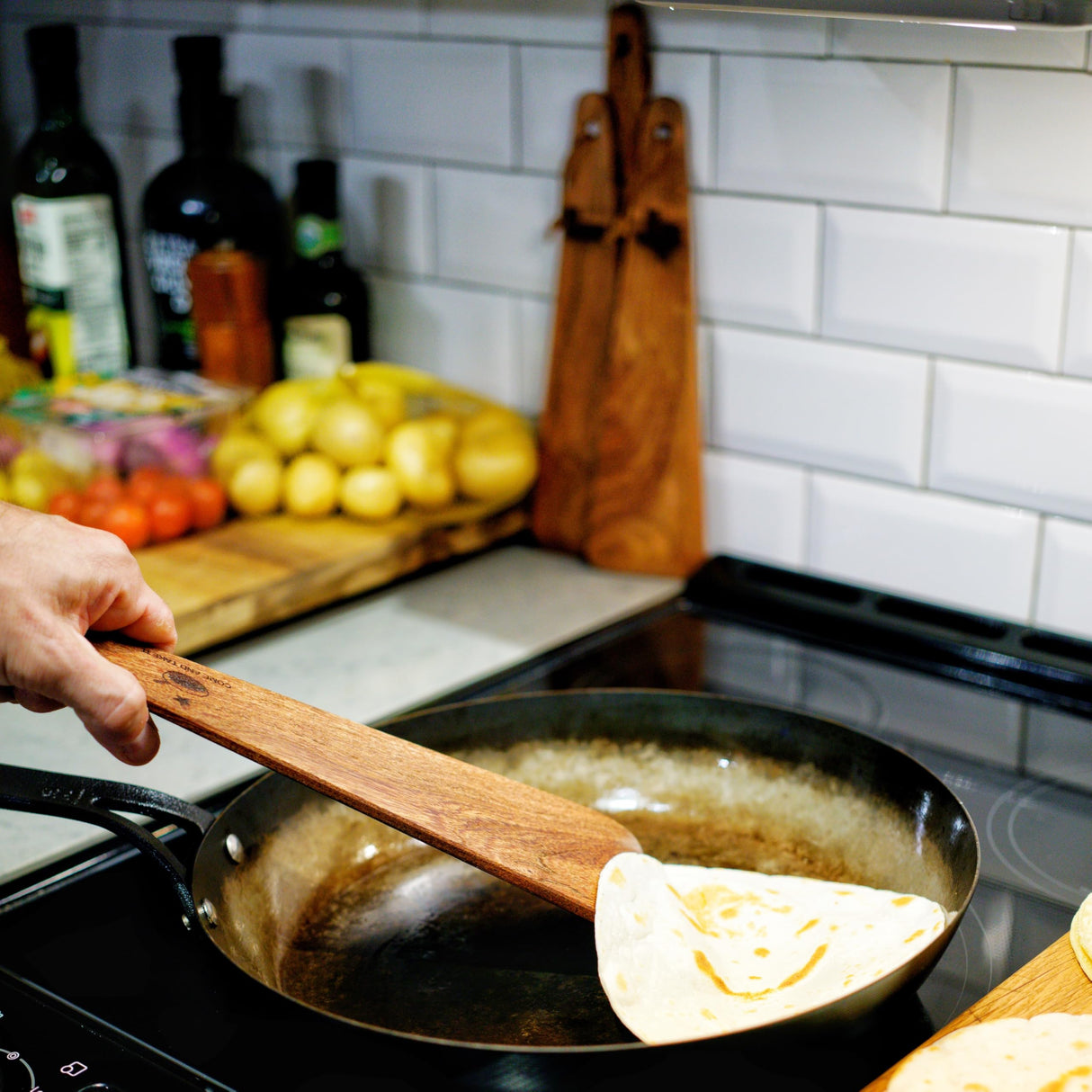 COWBOY SPATULA Mesquite Wood Spatula - Original Handmade in Texas Made in USA For Non stick Frying Pan, Cast Iron Skillet, griddle, baking, stainless steel (Original - Plain - No personalization) Cowboy Spatula Company