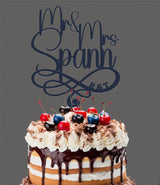 Personalized Rustic Infinity wedding Cake Topper- Custom Gold cake topper for wedding WoodArtSupply