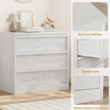 GarveeHome 3 Drawer Dresser for Bedroom, White Nightstand 3 Chest of Drawers with Large Storage, Small Modern Bedside End Table for Living Room, Nursery, Entryway GarveeHome