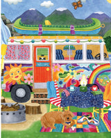 Ceaco - 5 in 1 Multipack - Happy Camper - (2) 300 Piece, (2) 500 Piece, (1) 750 Piece Jigsaw Puzzles Ceaco