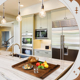 Chunful Stove Top Cover Board 30 x 22 Inch Wood Stove Top Cover Rustic Noodle Board Stove Cover with Handles for Electric Stove Gas Burners Kitchen Counter(Brown) Chunful