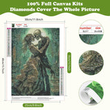 SENQAO Skull Diamond Art Kits for Adults, Halloween Skull Love DIY 5D Diamond Painting Kits Full Drill Diamond Dots Paintings with Diamonds Gem Art and Crafts Home Decor 12x16inch SENQAO