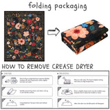 Rugcomf Living Room Rug 5x7 Rug Machine Washable Boho Area Rug Non Slip Floral Vintage Low Pile Large Rugs for Living Room, Bedroom, Farmhouse, Dining Room, Kids Playroom(Black) Rugcomf