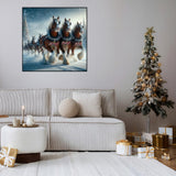 5D Christmas Diamond Painting Kits for Adults, Christmas Diamond Art Kits for Adults Beginner, DIY Full Drill Clydesdale Horse Winter Diamond Dot Gem Painting for Home Wall Decor 13.78x13.78inch BYGFHLYW