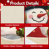 UPOFFICIS Christmas Pillow Covers 18x18 inch Set of 4, Christmas Decorations Cushion Covers, Xmas Pillow Covers, Pillowcases Throw Pillow Covers for Sofa Couch Home Decor UPOFFICIS
