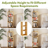 Amazer 3-Tier Bamboo Book Shelf, 32 Inches Tall Standing Bookshelf – Space-Saving, Adjustable Storage Shelves, Bookcase for Home, Office, Bedroom and Living Room Amazer