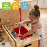 ECR4Kids Play Kitchen Sink, Wooden Playset, Natural ECR4Kids