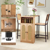 Tangkula 3-Piece Counter Height Bar Table Set, Kitchen Table with 2 Bar Stools & Storage Shelves, Breakfast Table Set with Backrests & Footrests, Rectangular High Top Pub Table with Chairs for 2 Tangkula