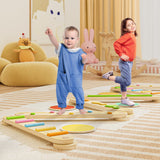 BlueWood 6pcs Balance Beam, Toddler Wood Balance Toy, Montessori Stepping Stones for Girls Boys, Build Coordination and Gross Motor Skills for Kids BlueWood