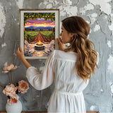 GHHKUD Diamond Painting Kits Vineyard at Sunset for Adults, DIY 5D Diamond Painting, Full Drill Summer Landscape Diamond Art Kits Art Pictures for Relaxation Gifts Home Wall Decor 30x40cm GHHKUD