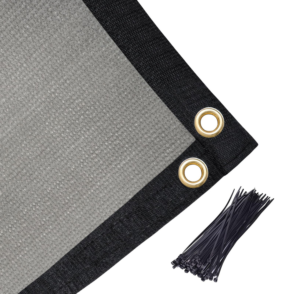 Amagenix 90% Pergola Shade Cover 18'X 18' Light Grey Sun Shade Cloth with Grommets GN01 for Outdoor Garden Patio Porch, Commercial Grade 200 GSM - Cable Zip Ties Included (We Customized) Amagenix