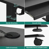 YITAHOME Electric Standing Desk with Drawer, 55" Standing Desk Adjustable Height Sit Stand Up Desk with Power Outlets & LED Lights, Home Office Desk with Memory Preset, Black YITAHOME