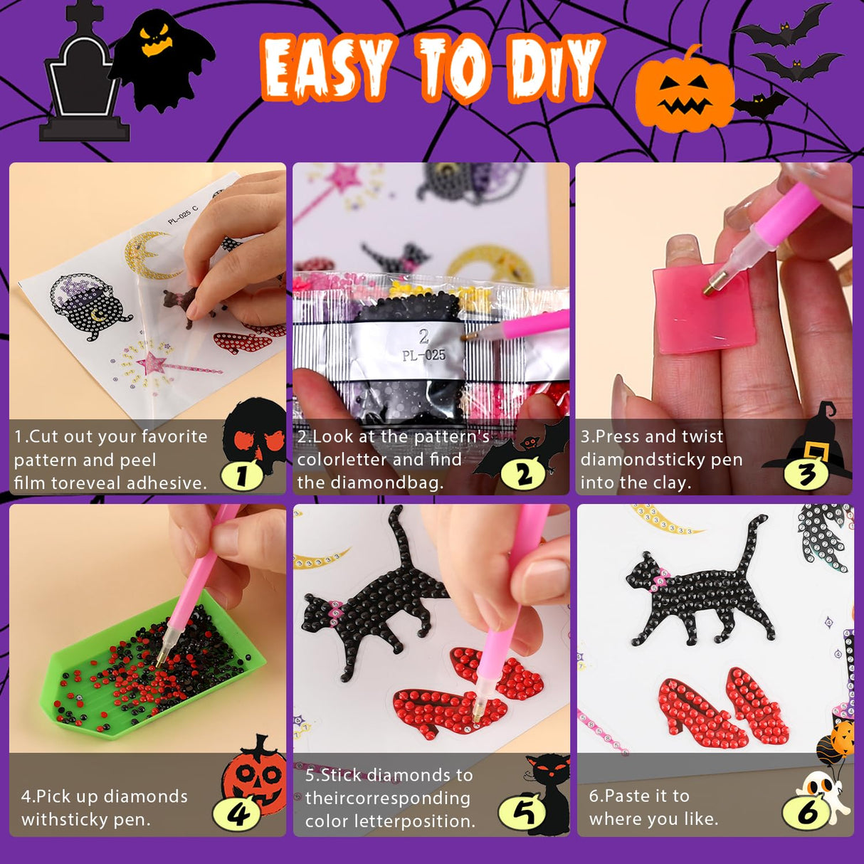 Labeol Diamond Art Kits for Kids Boys and Girls Ages 6-8-10-12 Easy to DIY Creative Diamond Art Sticker Craft by Numbers Kits for Kids and Adult Beginners (Magic) Labeol