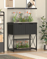 Piskyet 5-10 Gallon Fish Tank stand, Metal Frame Aquarium stand, Cabinet for Fish Tank Accessories Storage，Suitable for Turtle Reptile Tank Stand Terrarium Stand，220Lbs, Black Piskyet