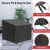 Patio Furniture Covers, 4 Piece Heavy Duty Waterproof Outdoor Furniture Cover with Windproof Buckle Strap, Rattan Wicker Patio Furniture Set Cover for Chair Sofa Black (Black, X-Large) CKCLUB