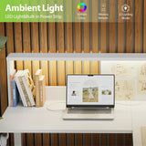 Agilestic L-Shaped Electric Standing Desk, 63x55 Inch Ergonomic Adjustable Height Desk with Storage, Stand Up Corner Desk Sit Stand Computer Table Power Outlet & LED Lights, Office Table, White Agilestic