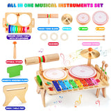 Wingyz Kids Drum Set for Toddlers Baby Music Instruments 7 in 1 Montessori Preschool Musical Toys Children Drum kit Xylophone Tambourine Birthday Gifts for Boys and Girls wingyz