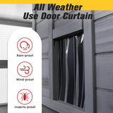 COZIWOW Upgraded Extra Large Cat Catio Equipped 4-Way Pet Door, Outdoor Wood Kitty Cage House with Insulation Condo, Patio Window Attach Cat Enclosure Playpen w/Weatherproof PVC Cover, Gray COZIWOW