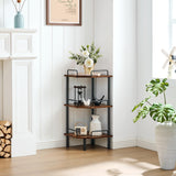 Tajsoon 3-Tier Industrial Corner Shelf Stand in Rustic Brown - Versatile Display Unit for Any Room Tajsoon