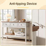 Maupvit Rustic Entryway Table with Large Storage Space, Farmhouse Feel Console Table for Entryway, Sturdy & Reliable Structure Sofa Table, Easy to Assemble Entry Table Maupvit