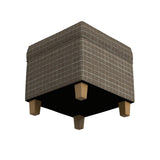 Homepop Home Decor Classic Square Storage Ottoman with Lift Off Lid | Ottoman with Storage for Living Room & Bedroom, Brown Window Pane Fabric HomePop