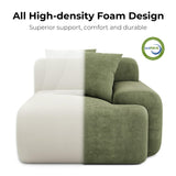 LIKIMIO 118" Modern L-Shaped Modular Sectional Sofa for Living Room, Corduroy Upholstery Green, Oversized 3-Seater Couch with Deep Seat and Movable Ottoman – No Assembly LIKIMIO