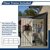 LZbeiteM Shed Lean to Storage Shed, Outdoor 4' x 8' Metal Wall Side Storage Sheds & Outdoor Storage, Garden Storage Cabinet for Backayrd, Patio and Outdoor Use,Black LZBEITEM