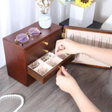 Kendal Wooden Jewelry Box for Women, Wooden Jewelry Organizer, 4-Layer Jewelry Organizer Box with Side Door, Single Door Jewelry Holder Organizer for Earrings, Necklaces, Rings Kendal
