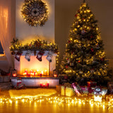 2 Pack Christmas Lights Outdoor, Total 200FT 600LED Christmas Tree Lights with 8 Modes Waterproof, Green Wire String Lights for Outside Patio Yard Tree Wedding Holiday Decorations, Warm White Nielfoi