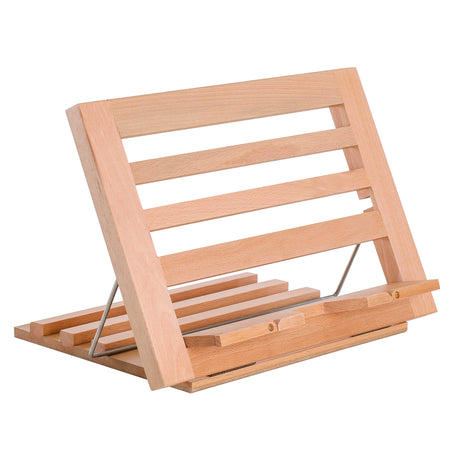 U.S. Art Supply Large Wooden Table Easel - Adjustable Incline, 2 Page Holders - Functions as Wooden Cookbook Stand, Kitchen Countertop Recipe Rack, Tablet Rest & Cook Book Holder for Kitchen Counter U.S. Art Supply