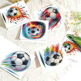 Tontut 6pcs Diamond Art Painting Kit Greeting Card, Football 5D DIY Diamond Handmade Holiday Sparkling Greeting Card with Envelope, Holiday Gift Congratulation Tontut