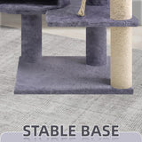 TINWEIUS 42.5'' Cat Tree for Indor Cats, Multifunctional Cat Tower with Cozy Condo, Perches, Scratching Posts and Hammock, Grey… TWDEPART