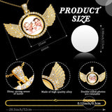 Junkin 24 Pcs Sublimation Rhinestone Trays Pendant Set, Including 6 Double Sided Blank Rhinestone Bezel Trays, 6 Pcs Thick Chains with 12 Sublimation Discs for Making (Sliver and Gold) Junkin