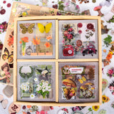 510PCS Plants Floral Scrapbook Stickers Kit Vintage Flowers Butterfly Mushroom Fall Maple Leaves Transparent Waterproof Stickers Set for Scrapbooking Supplies Aesthetic Junk JournalCraft DAPUTOU