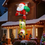 DR.DUDU 7 FT Christmas Inflatable Outdoor Decorations, Blow Up Santa Claus with Reindeer Hanging Xmas Inflatables Decor with LED Lights for Yard Lawn Porch Garden Holiday Party DR.DUDU
