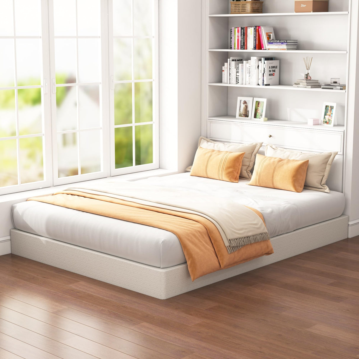 Seiugaga King Box Spring 6 Inch - Heavy Duty Box Spring Mattress Foundation Metal Bed Base with Fabric Cover, Noise Free Easy Assembly Non Slip/Non-Slip/Easy Assembly Seiugaga