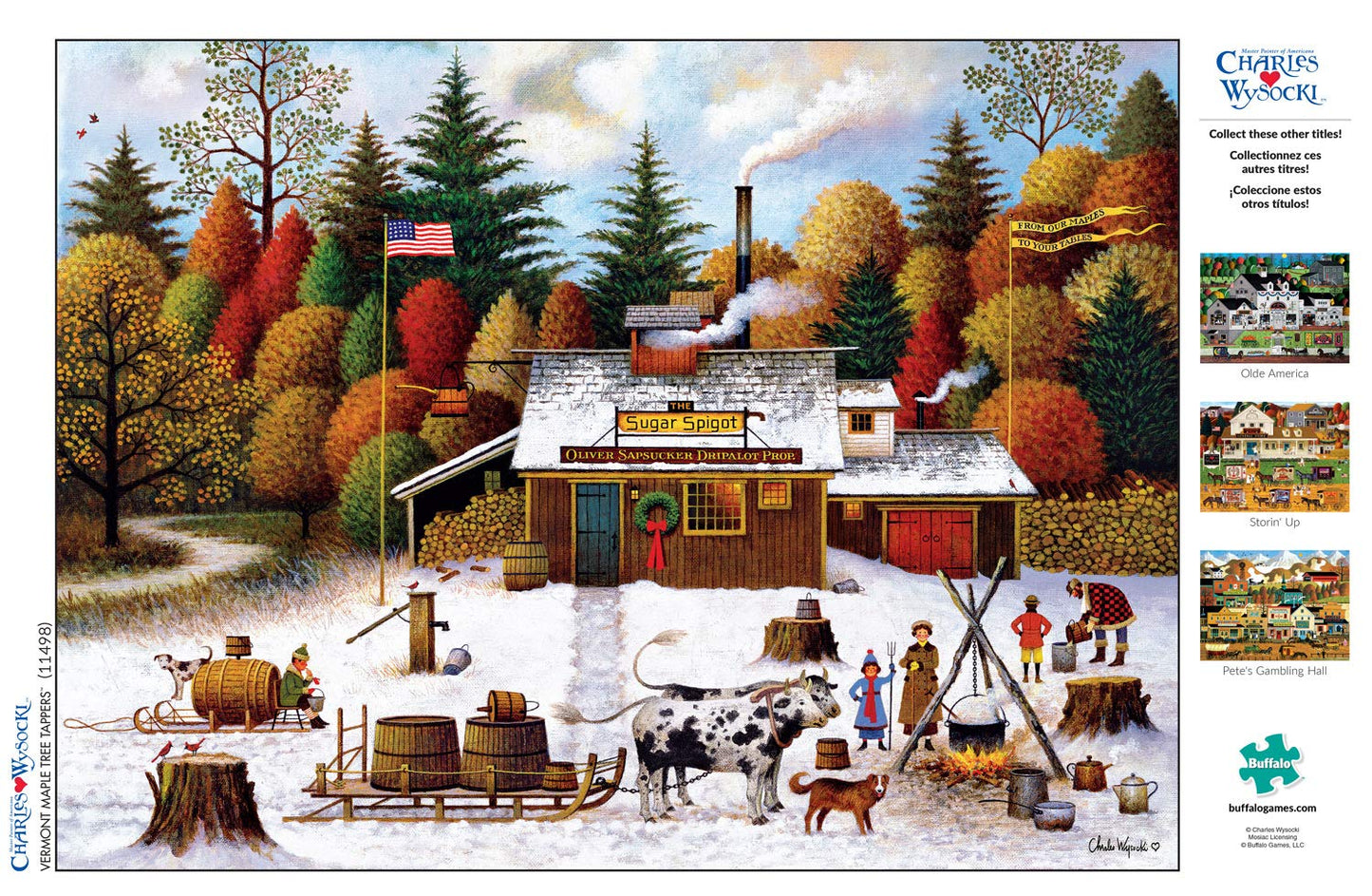 Buffalo Games - Charles Wysocki - Vermont Maple Tree Tappers - 1000 Piece Jigsaw Puzzle for Adults -Challenging Puzzle Perfect for Game Nights - Finished Size is 26.75 x 19.75