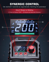 ARCCAPTAIN Stick Welder, [Large LED Display] 200A ARC/Lift TIG Welding Machine with Synergic Control, IGBT Inverter 110V/220V Portable MMA Welder Machine with Hot Start, Arc force and Anti-Stick ARCCAPTAIN
