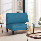 Changjie Furniture Small Loveseat Sofa, Upholstered Small Sofa Couch Mini Love seat Sofas for Bedroom Living Room (Blue) Changjie Furniture