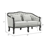 Acme Furniture Upholstered Loveseat with Button-Tufted Back, Gray and Dark Brown Acme