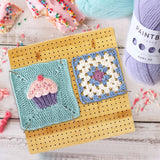 Iswabard 13x13 Inch Blocking Mats Blocking Board for Crocheting with 15 Stainless Steel Rods Crochet Blocking Board Large Base Bamboo Granny Square (Bamboo-C13‘’) Iswabard