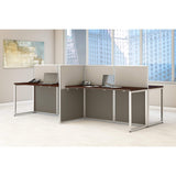 Bush Business Furniture Easy Office 60W 4 Person Cubicle Desk Workstation with 45H Panels in Mocha Cherry Bush Business Furniture