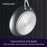 Circulon A1 Series with ScratchDefense Technology Nonstick Induction, Frying Pans/Skillets with Lids, Metal Utensil Safe, Skillet Set w/Lid (8.5", 10" & 12") - Graphite Circulon