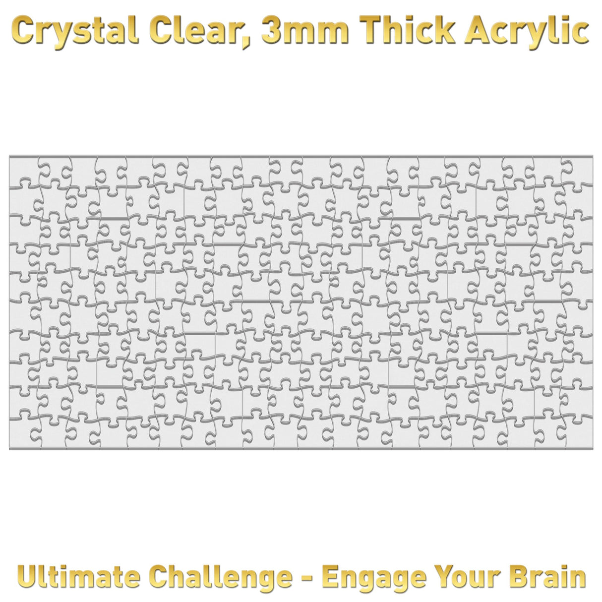 Funwares ImPuzzable Insanely Impossible Puzzle: Clear Acrylic Jigsaw Puzzle for Adults, Every Piece Unique, False Edges, False Corners, Hardest Puzzle for Adults, White Elephant Gift! 200 Piece Puzzle Funwares