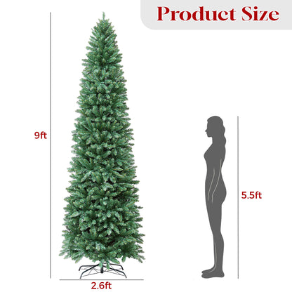 HOLLO STAR 9ft Prelit Christmas Tree with 550 LED Lights, Artificial Slim Christmas Tree with App-Controlled Multi-Color RGB Lights, 1290 Branch Tips, Easy to Assemble, for Home, Party