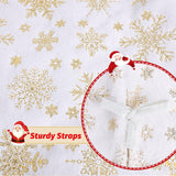 EverMerry Christmas Tree Skirt, 36 inches White Luxury Christmas Tree Skirts with Snowflake, Xmas Tree Skirt Decorations for Christmas New Year Party Decor EverMerry