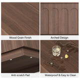 FORTUNETEC Lift Top Coffee Table with Storage, Mid Century Modern Coffee Table with Arched Design, 31.5" Square Tea Table with Wood Grain, Multifunctional Center Table for Living Room, Office, Walnut FORTUNETEC