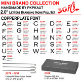 PKPKAUT 30Pcs 2" Letters Custom Wood Branding Iron Personalized for Wood Working, Leather Hats, Steak, BBQ Brander & Bread Logo, Personalized Steak Branding Iron for Food (12" Forged Handle) PKPKAUT