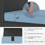 GOJOOASIS Patio Furniture Set Outdoor Sectional Sofa with Ottoman Wicker Couch Rattan Modular Seating Conversation Sets Porch Decor for Backyard, Balcony, Garden (Blue A) GOJOOASIS