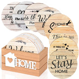 Billbotk House Warming Gifts for New Home, Farmhouse Coasters Set of 8, Wood Drink Coasters for Housewarming Gifts, Coffee Table Decor, Home Decor Billbotk